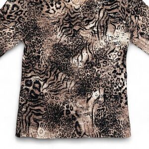 Vintage lacy animal print long sleeve top